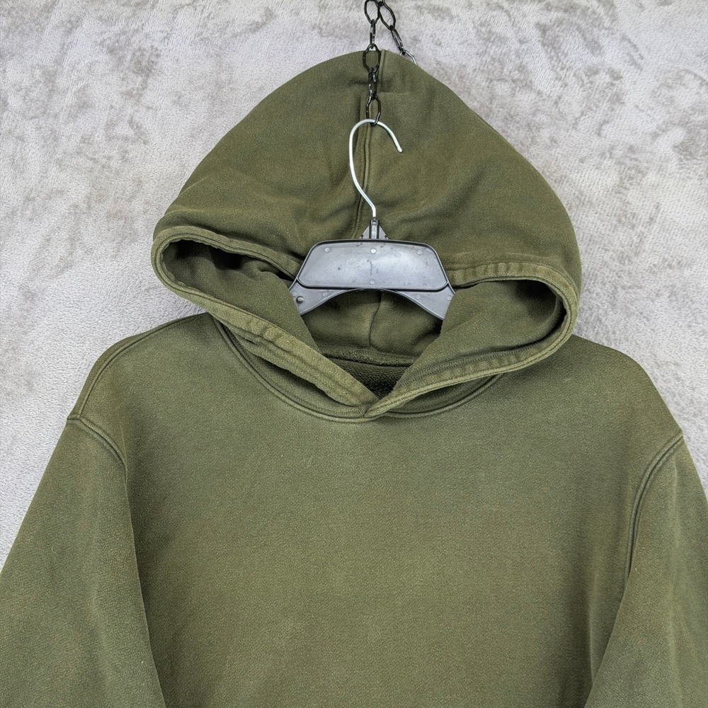 Alo Hoodie Mens L Accolade Olive Green Pullover Fleece Logo EUC - Picture 2 of 9